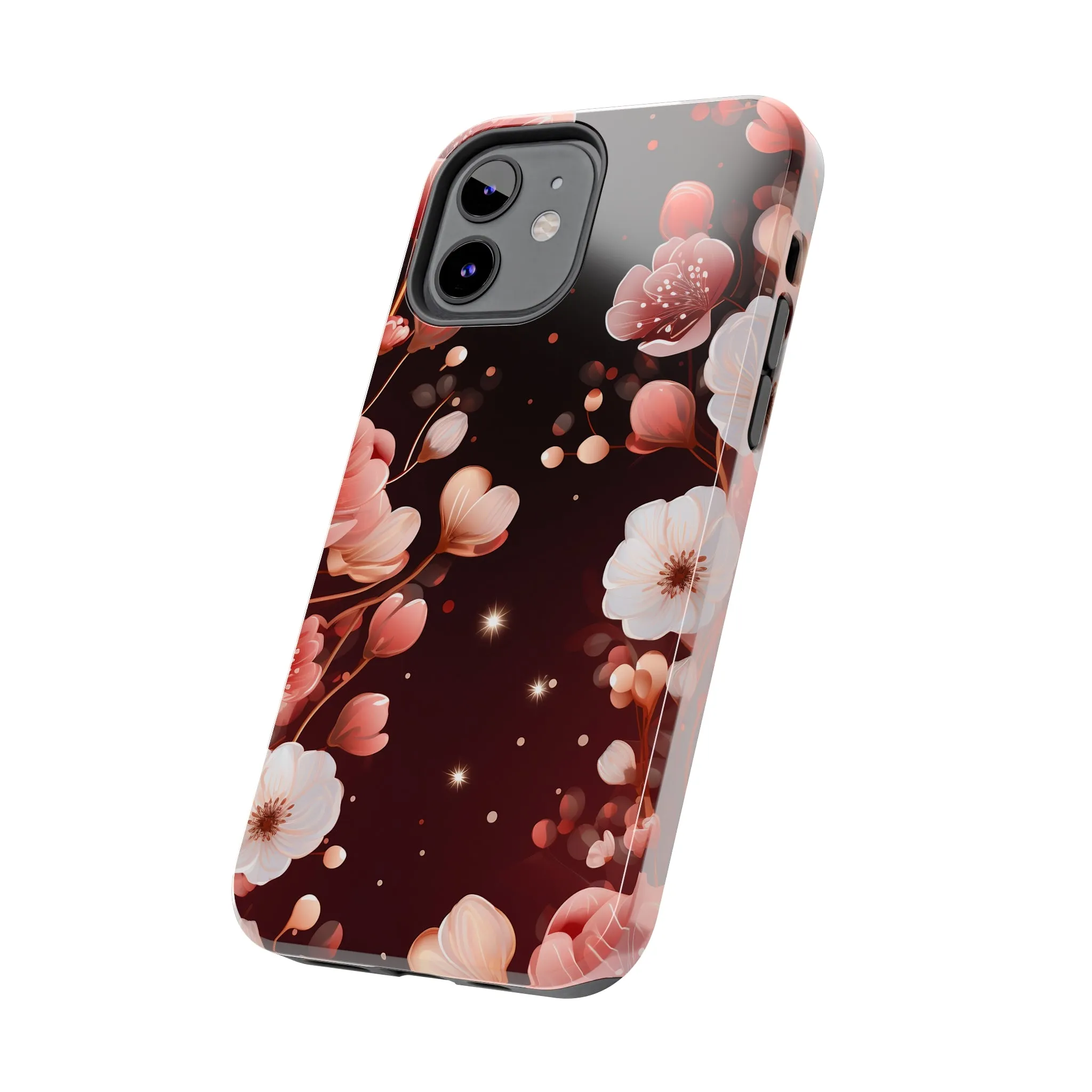 Pretty Pink Flowers Pattern Design Tough Phone Case compatible with a large variety of iPhone models, Gift, Phone Case