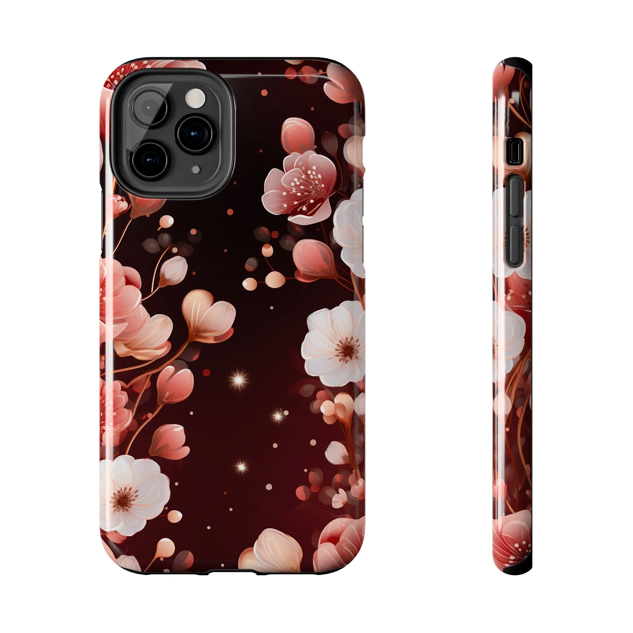 Pretty Pink Flowers Pattern Design Tough Phone Case compatible with a large variety of iPhone models, Gift, Phone Case