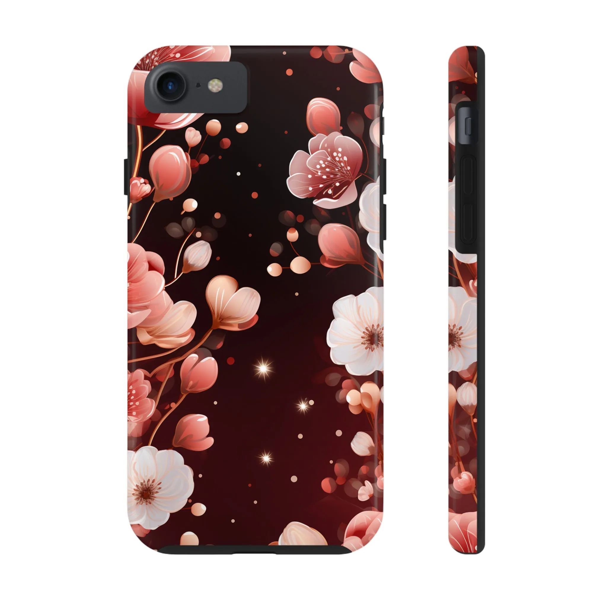 Pretty Pink Flowers Pattern Design Tough Phone Case compatible with a large variety of iPhone models, Gift, Phone Case