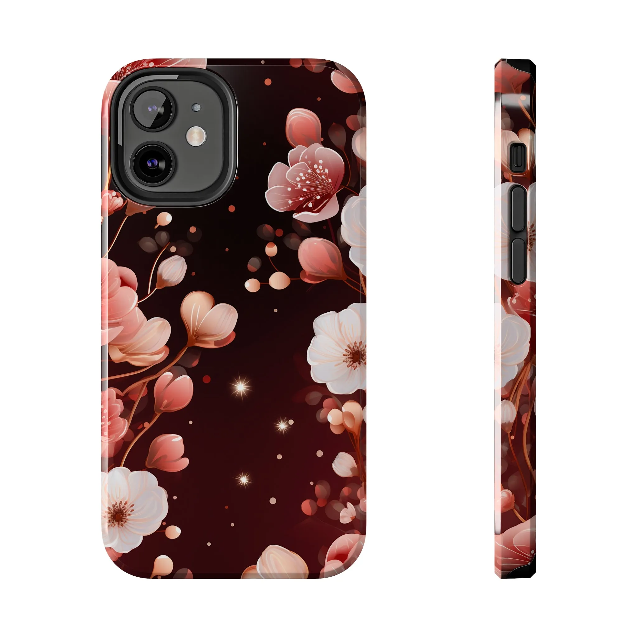 Pretty Pink Flowers Pattern Design Tough Phone Case compatible with a large variety of iPhone models, Gift, Phone Case