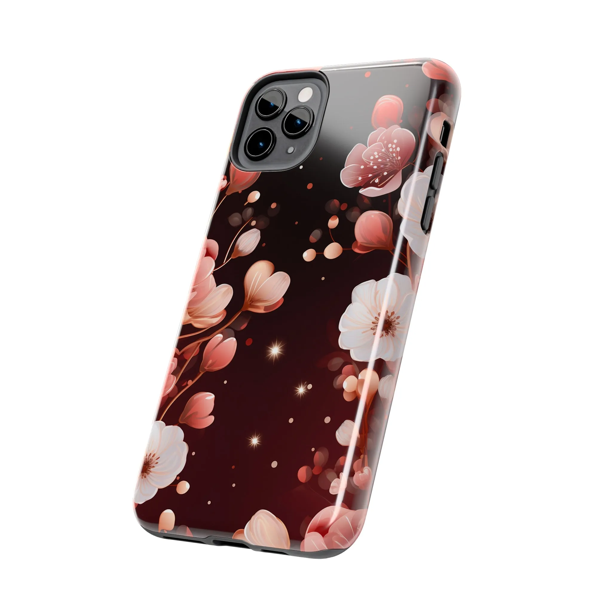 Pretty Pink Flowers Pattern Design Tough Phone Case compatible with a large variety of iPhone models, Gift, Phone Case