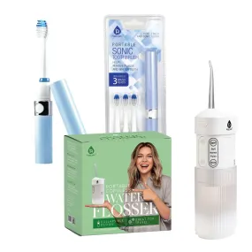 Pursonic Travel Oral Care Set USB Flosser & Portable Sonic Toothbrush