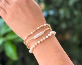 "Sydney" Gold Filled Beaded Bracelet Stack