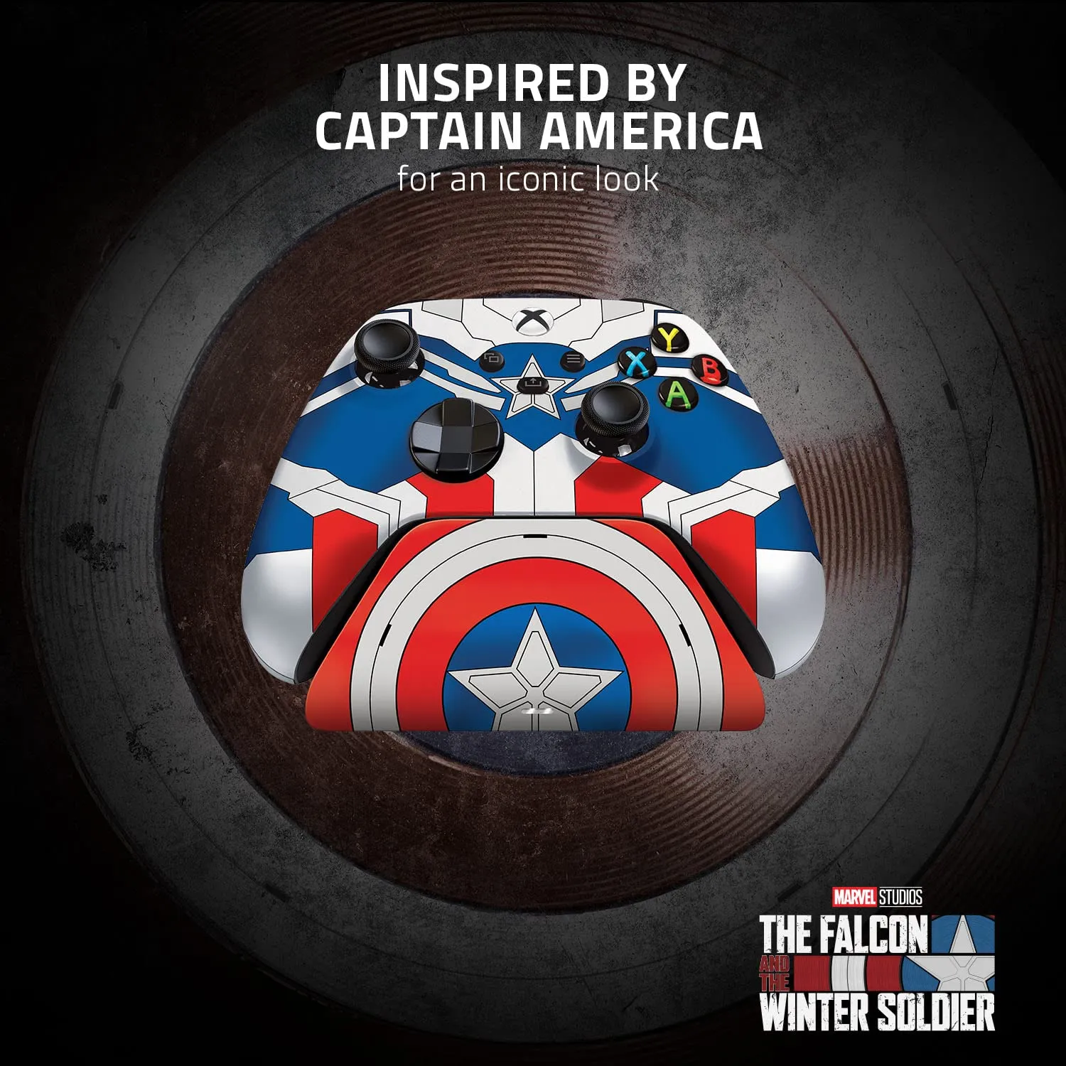 RAZER LIMITED EDITION CAPTAIN AMERICA WIRELESS PRO CONTROLLER & QUICK CHARGING STAND BUNDLE FOR XBOX SERIES X|S