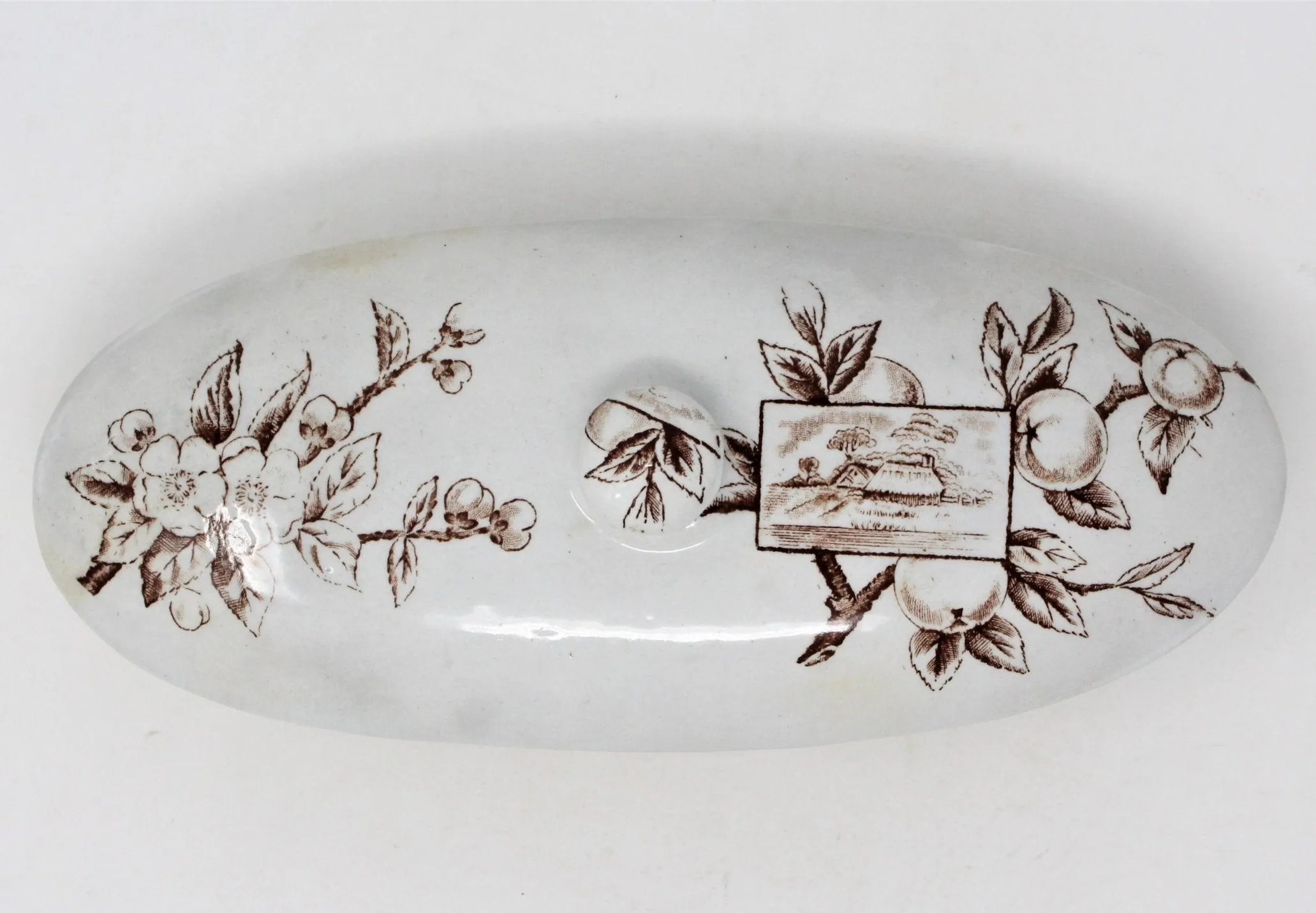 Razor / Toothbrush Dish, Transferware, Ironstone Victorian Aesthetic Movement, Antique