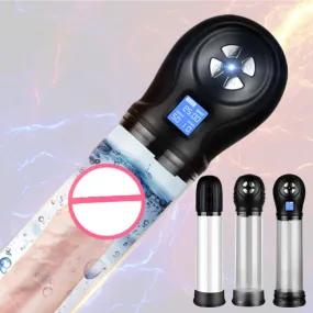 Rechargeable Lcd Male Vacuum Pressure Sucking Masturbator