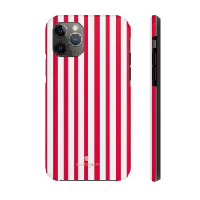 Red Striped iPhone Case, Modern Stripes Designer Case Mate Tough Samsung Galaxy Phone Cases