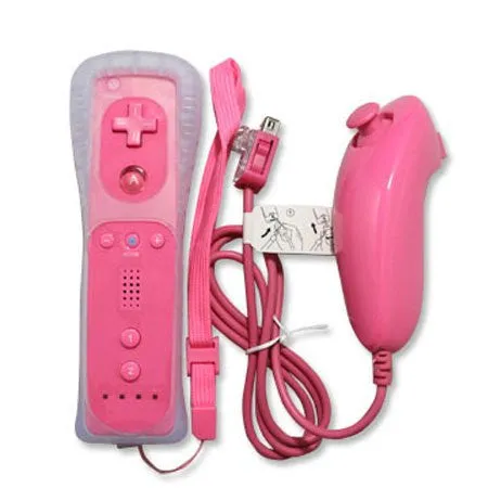 Remote Plus Built-In Motion Plus Nunchuk Silicone Case for Wii - Pink