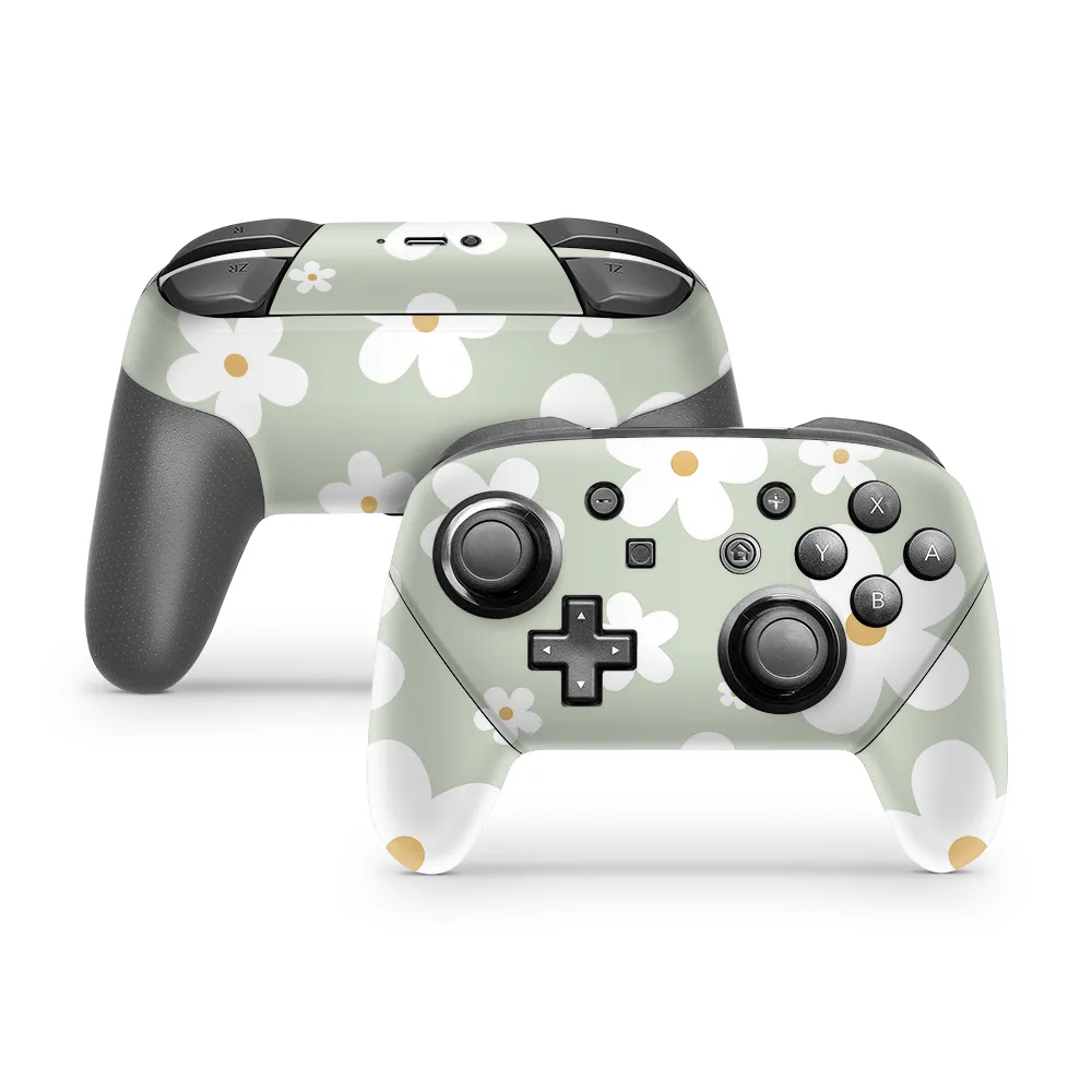 Sage Daisies Nintendo Switch Pro Controller Skin