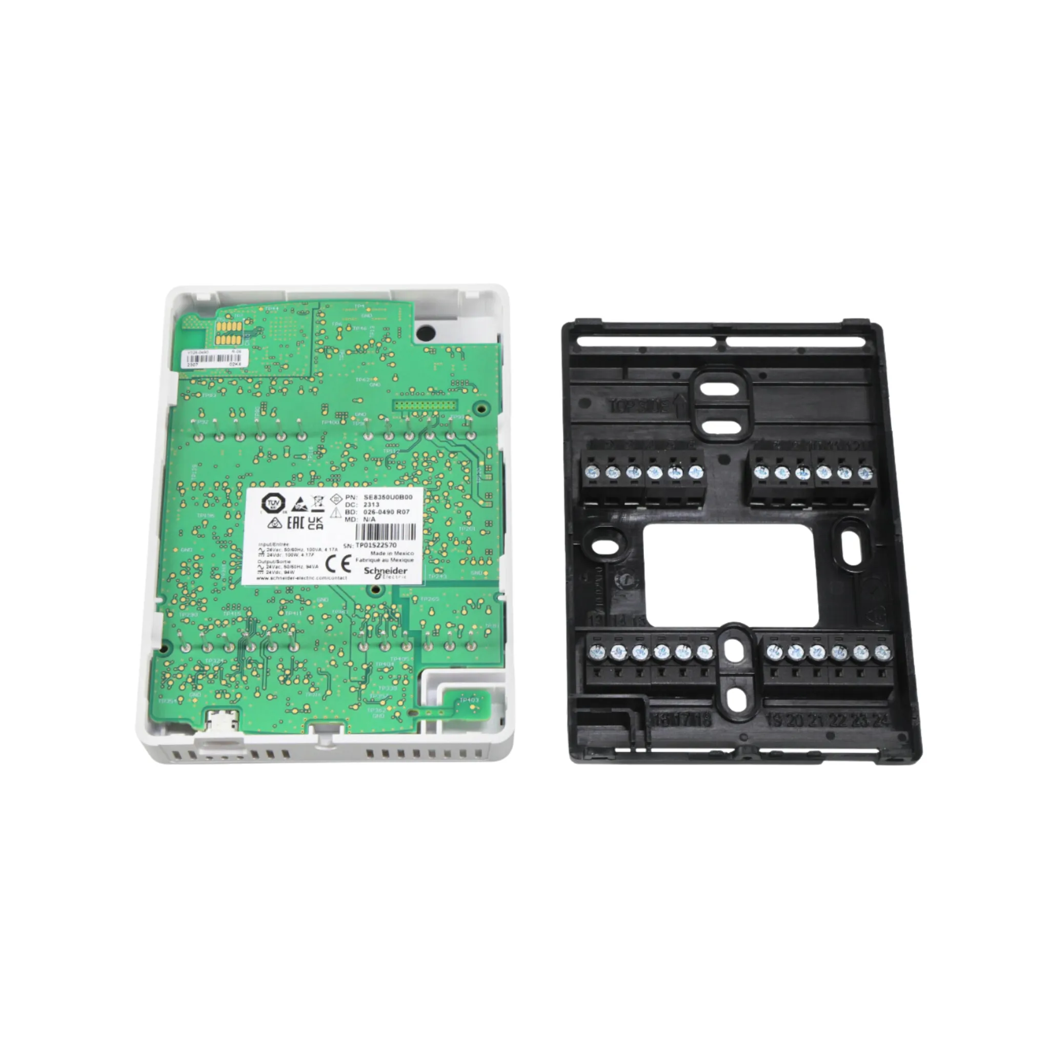 Schneider Electric (Viconics) SE8350U0B00 Room Controller with Dehumidification Control, Silver Casing, and Fascia