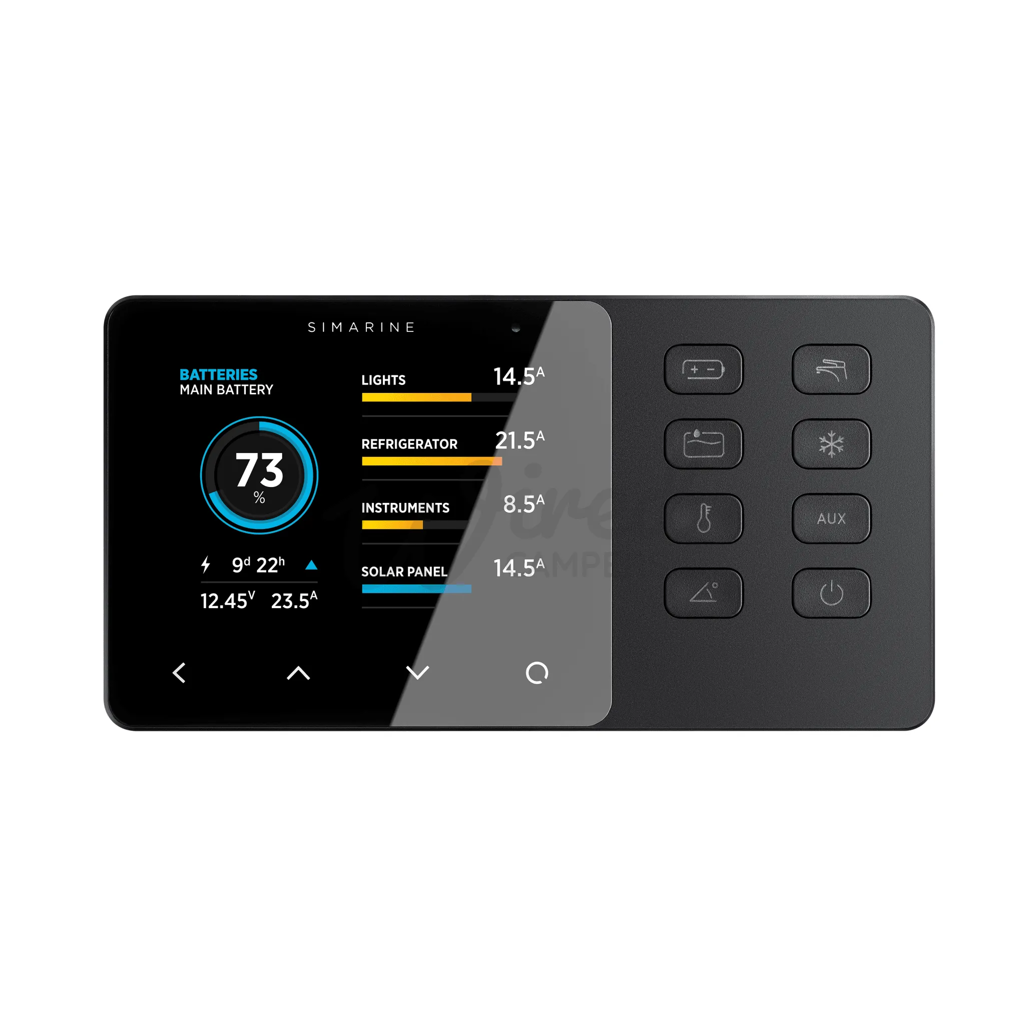 Simarine VIA Camper Van Control Panel & Battery Monitor With 12V PDU