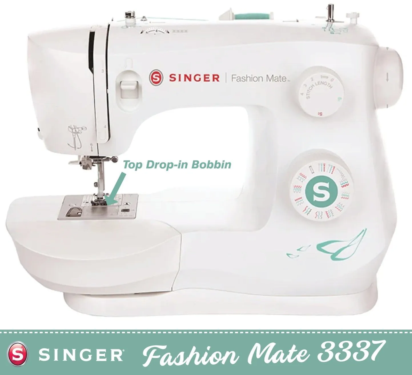 Singer Fashion Mate 3337 Sewing Machine * 1 step buttonhole - FREE upgrade to 3342 on this offer with 32 stitch patterns and stitch width dial