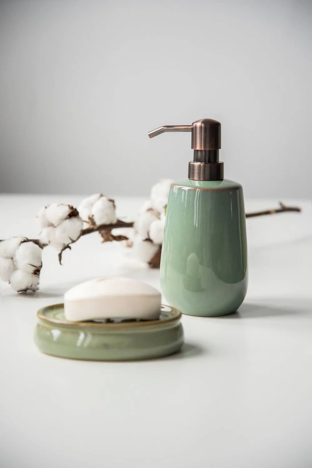 Sirmione Ceramic Soap Dispenser Reactive Green