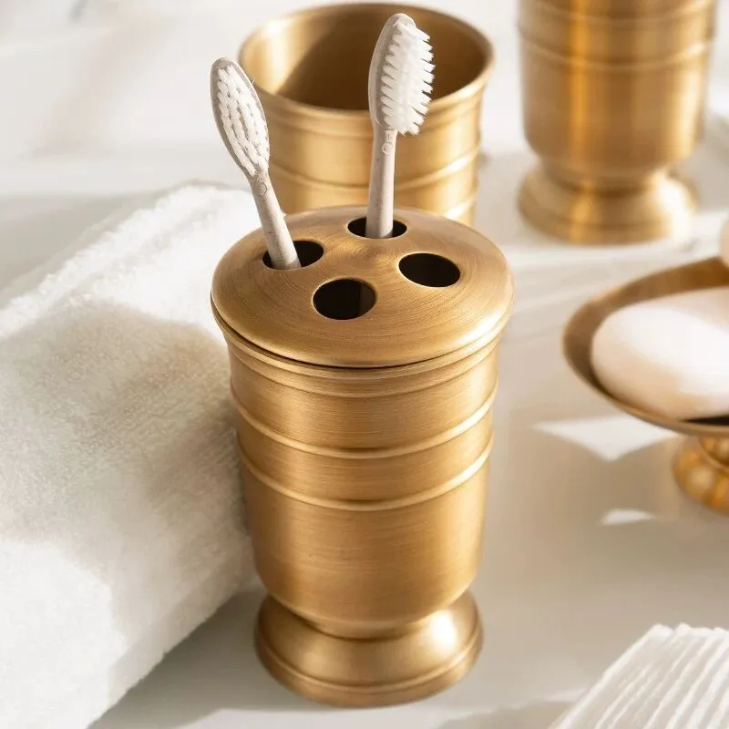 Six Piece Bronze Bathroom Accessories Set