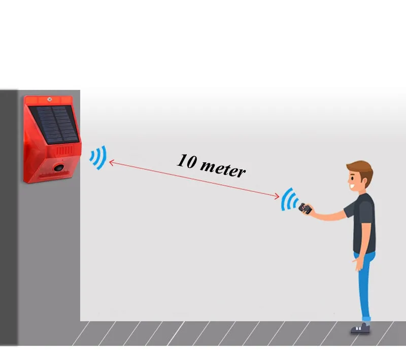 Solar Alarm Lamp with PIR Motion Sensor 433Mhz Remote Controller 120DB Security Alarm Siren Strob