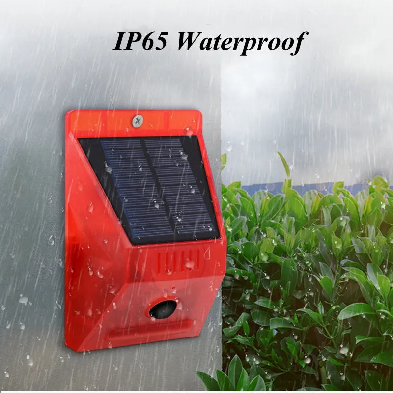 Solar Alarm Lamp with PIR Motion Sensor 433Mhz Remote Controller 120DB Security Alarm Siren Strob