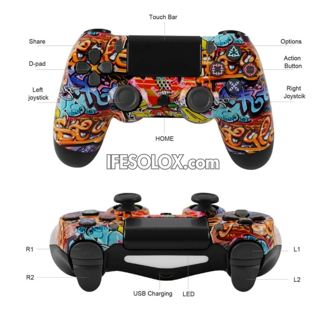 Sony PS4 DualShock 4 Game Controller for PS4, PC, Smartphones and Gadgets (Graffiti 01) - Brand New