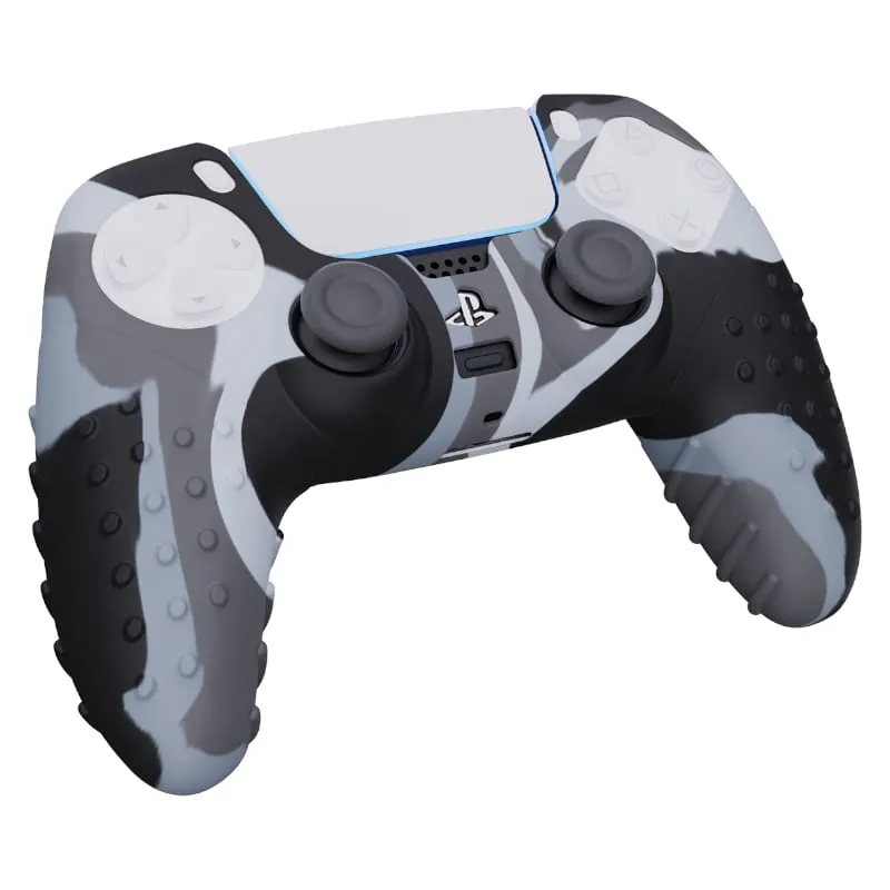 Sparkfox Playstation 5 Silicone Fps Grip Pack Skin And Thumb Caps - Camo Grey