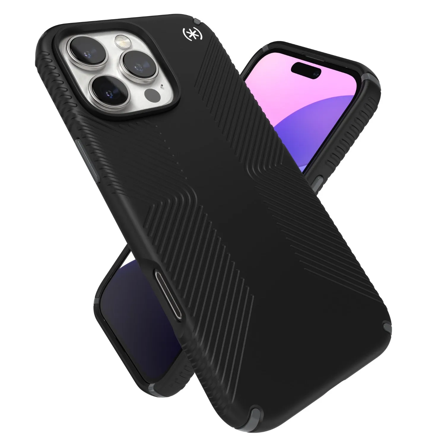 Speck Presidio2 Grip Case - Apple iPhone 16 Pro Max - Black & Slate Grey (SPK150776-3205)