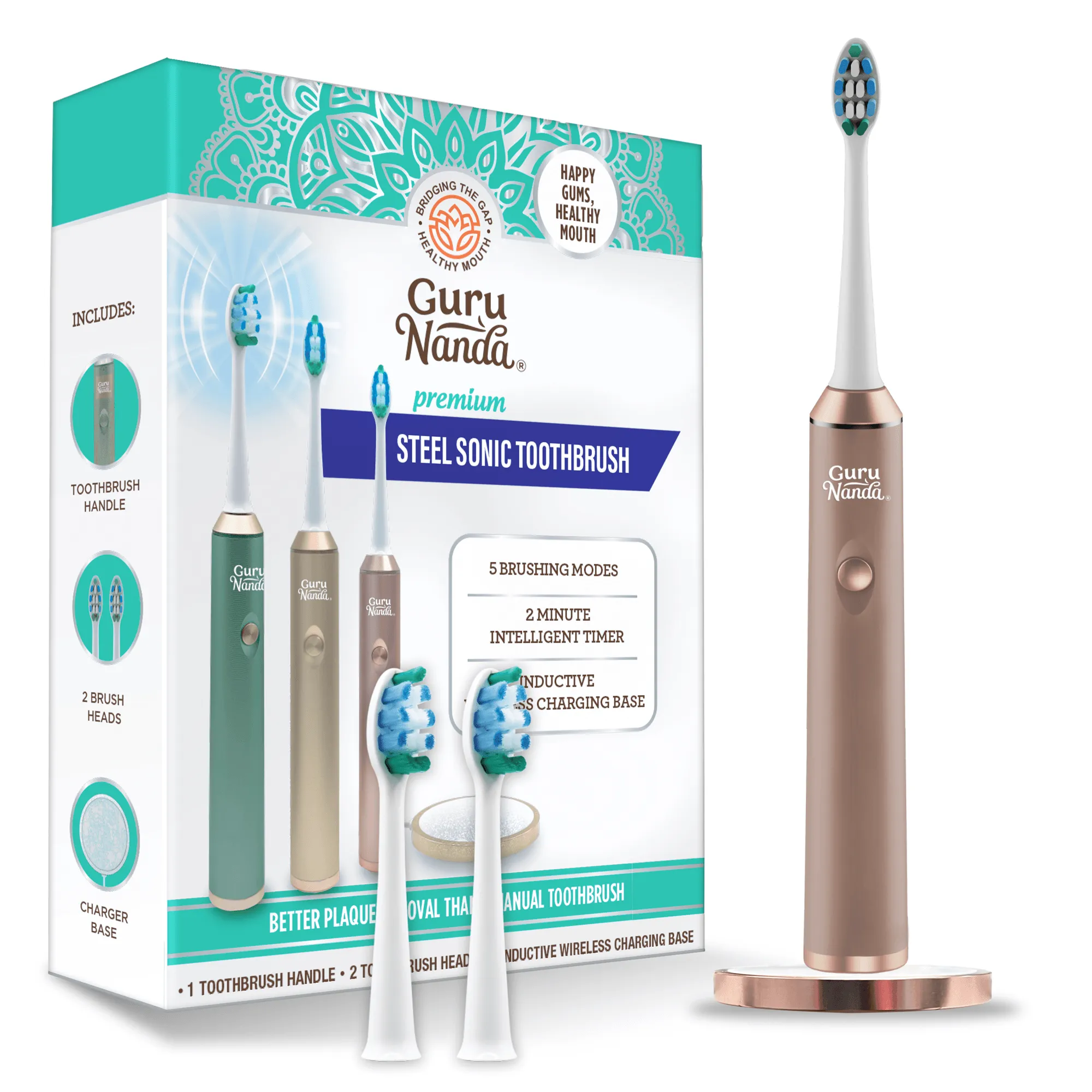 Steel Sonic Toothbrush - Rose Gold