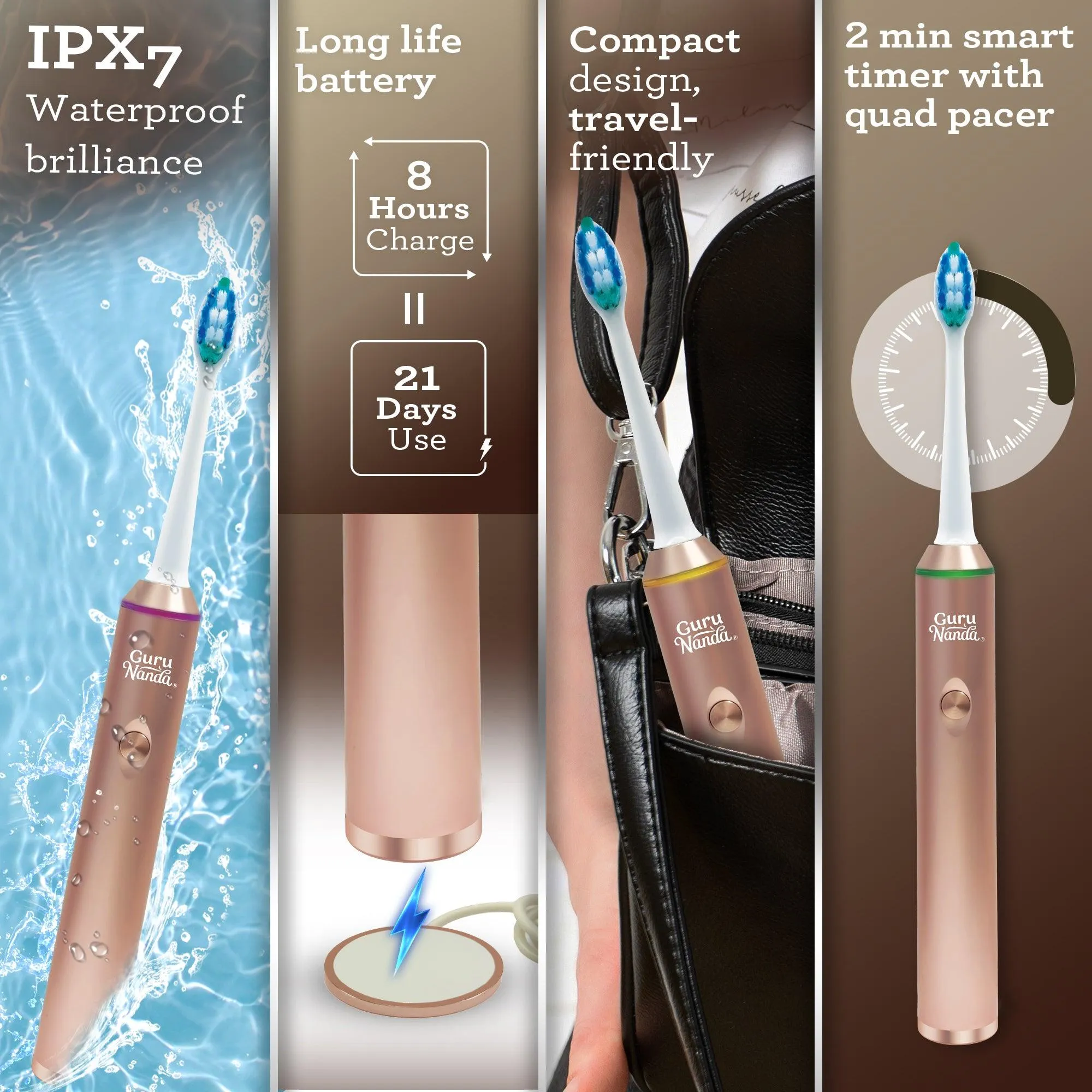 Steel Sonic Toothbrush - Rose Gold