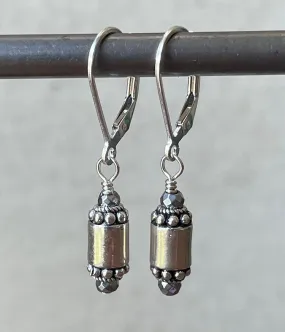 Sterling Silver Barrel Earrings