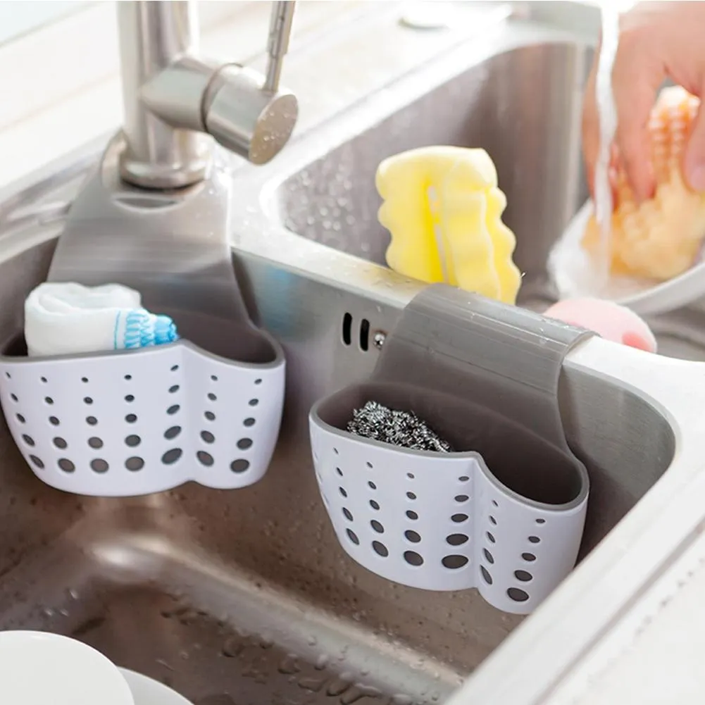 Suction Cup Sink Shelf Soap Sponge Drain Rack Bathroom Sucker Storage Holder Kitchen Storage Organizer Tool