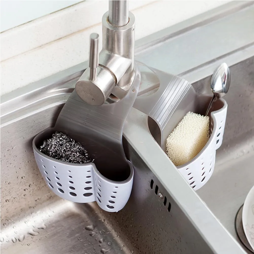 Suction Cup Sink Shelf Soap Sponge Drain Rack Bathroom Sucker Storage Holder Kitchen Storage Organizer Tool