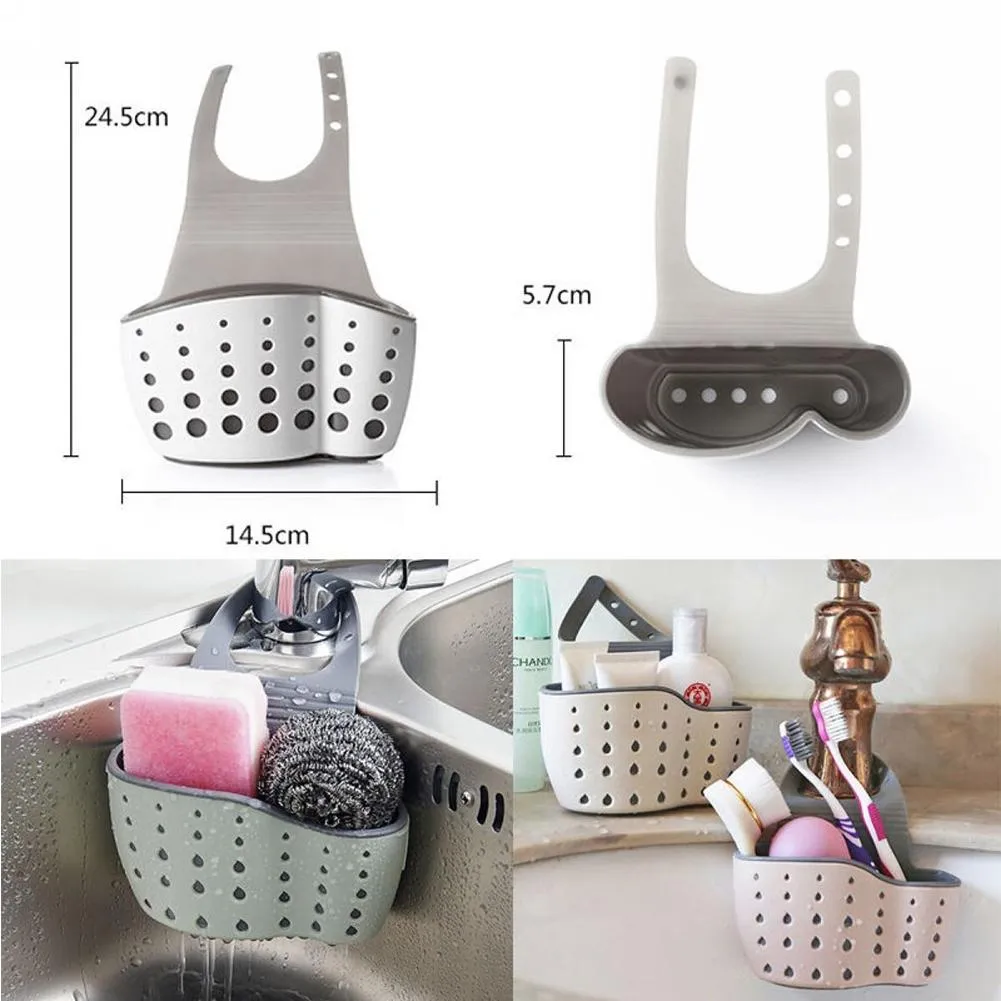 Suction Cup Sink Shelf Soap Sponge Drain Rack Bathroom Sucker Storage Holder Kitchen Storage Organizer Tool