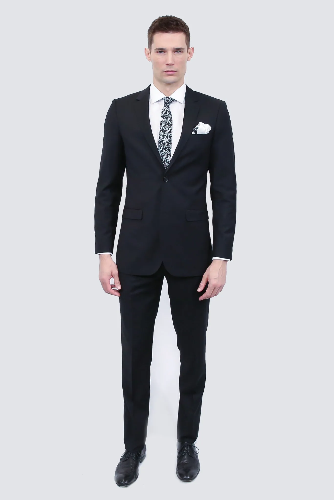 Tailor's Stretch Blend Suit | Classic Black Modern or Slim Fit