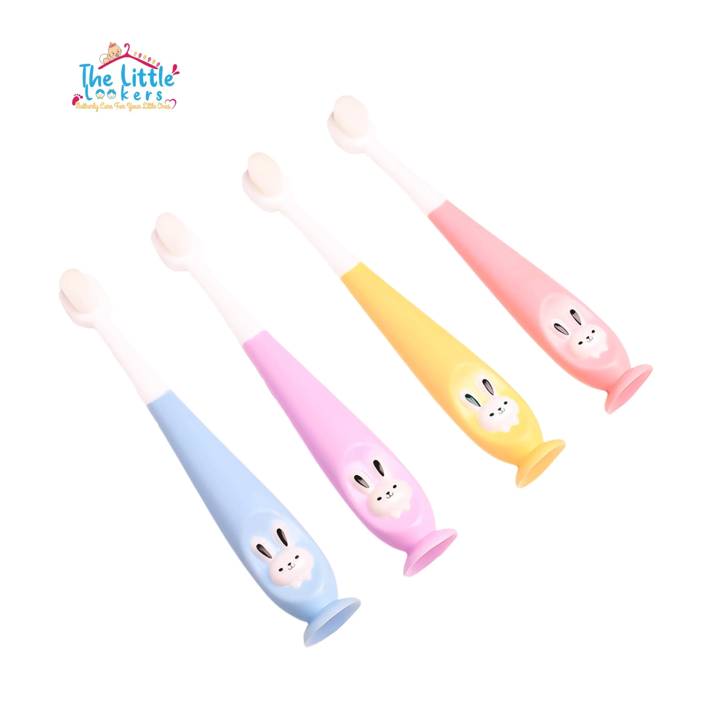 THE LITTLE LOOKERS Baby Toothbrush I Supersoft Bristles & Section Cup Base Tooth Brush for Kids/Babies/Toddlers - (Pack of 2)