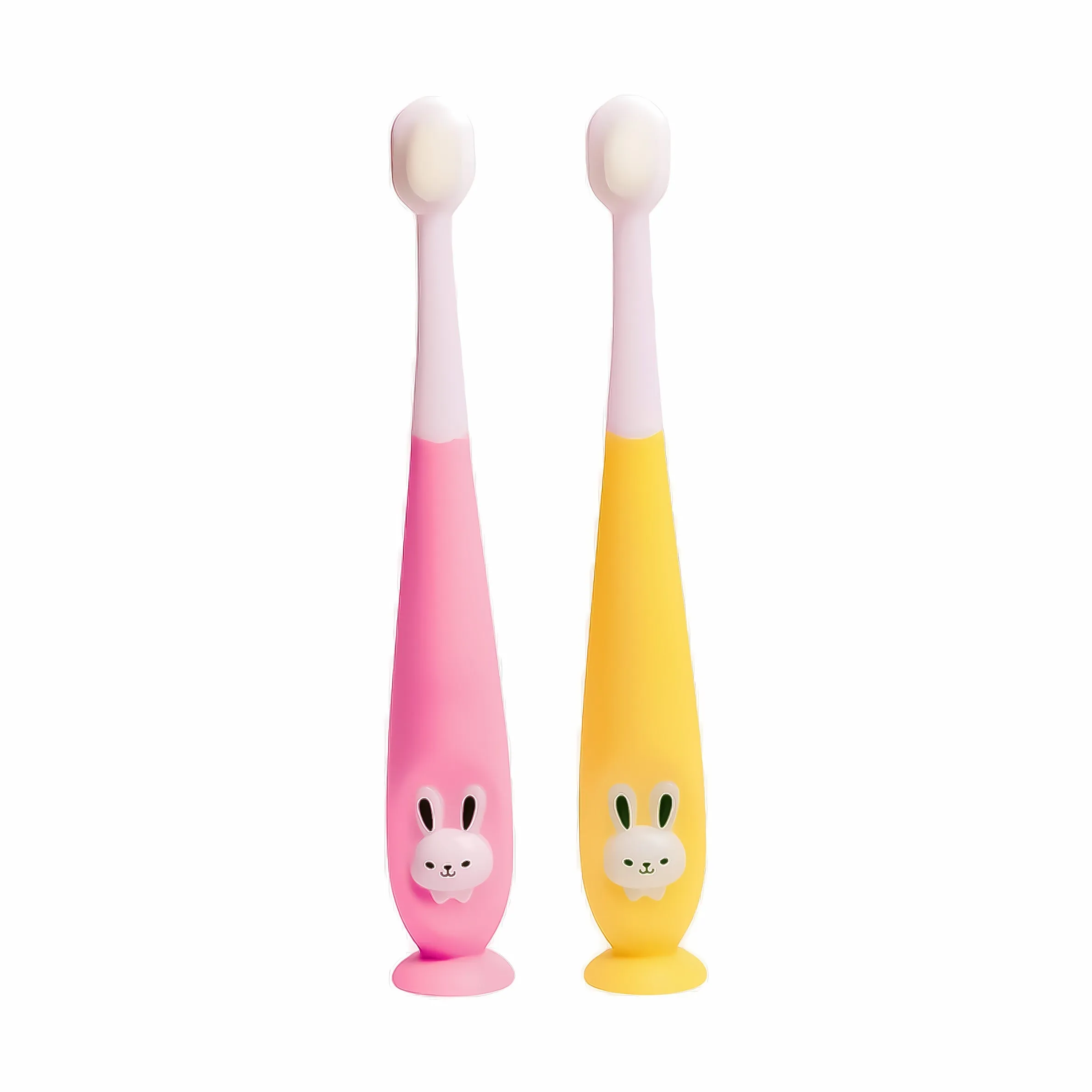 THE LITTLE LOOKERS Baby Toothbrush I Supersoft Bristles & Section Cup Base Tooth Brush for Kids/Babies/Toddlers - (Pack of 2)