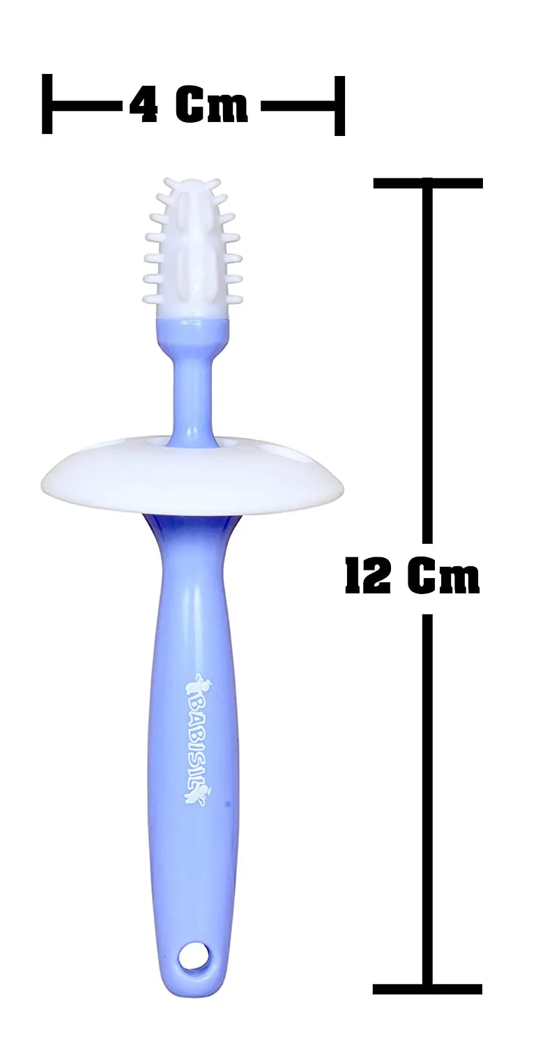 THE LITTLE LOOKERS Silicone Training Toothbrush with Soft Bristles, Gum Massager & Anti-Choking Shield| BPA Free Easy Grip Toothbrush for Babies/Kids/Toddlers