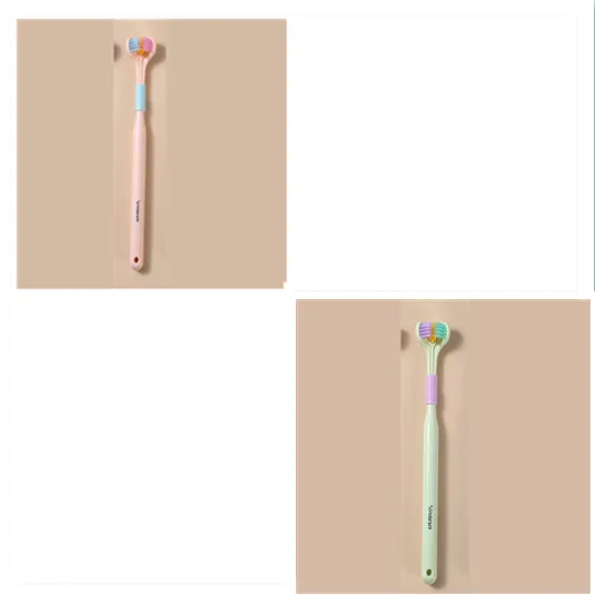 Three-sided Macaron Soft Bristle Toothbrush Care Safety Toothbrush Teeth Deep Cleaning Portable Travel