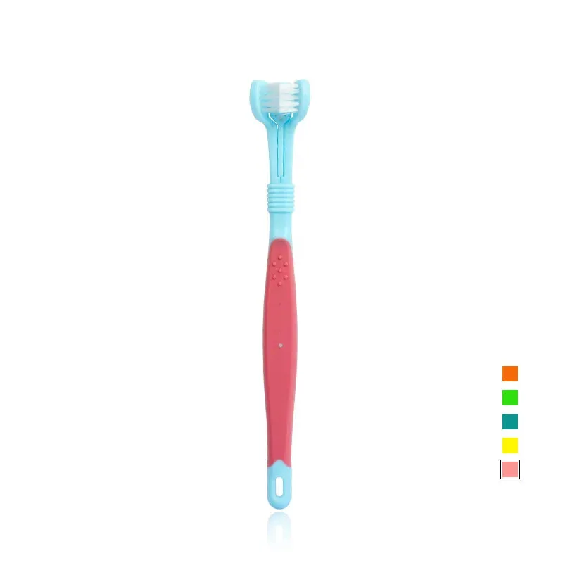 Three-Sided Pet Toothbrush for Effective Teeth Cleaning