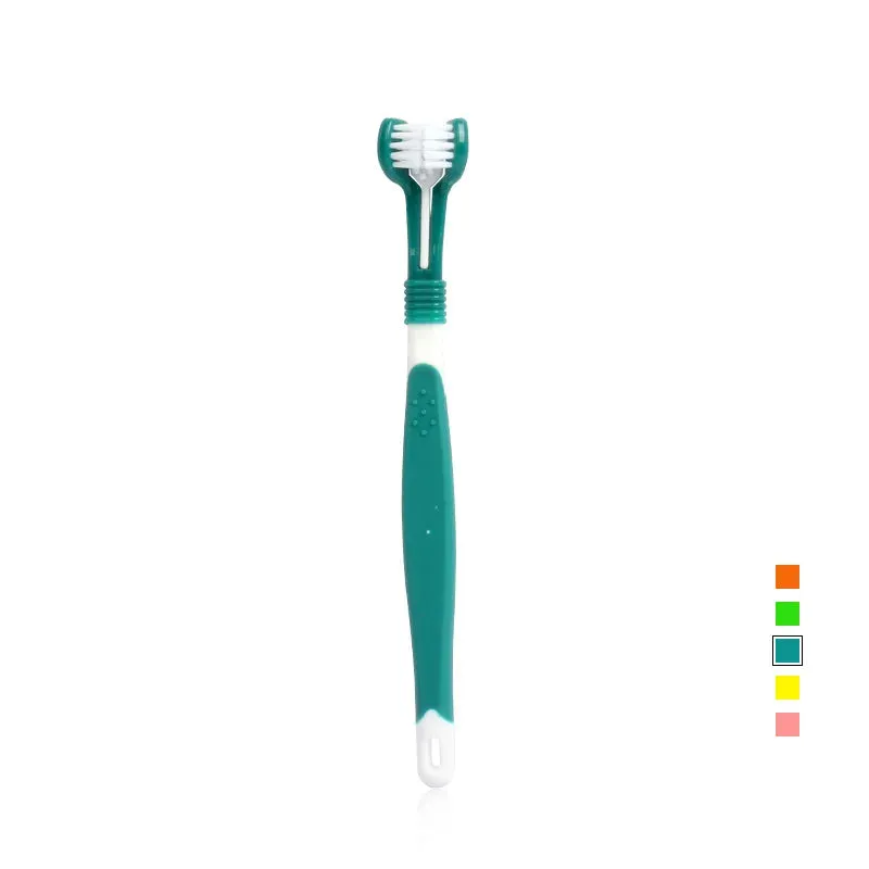 Three-Sided Pet Toothbrush for Effective Teeth Cleaning