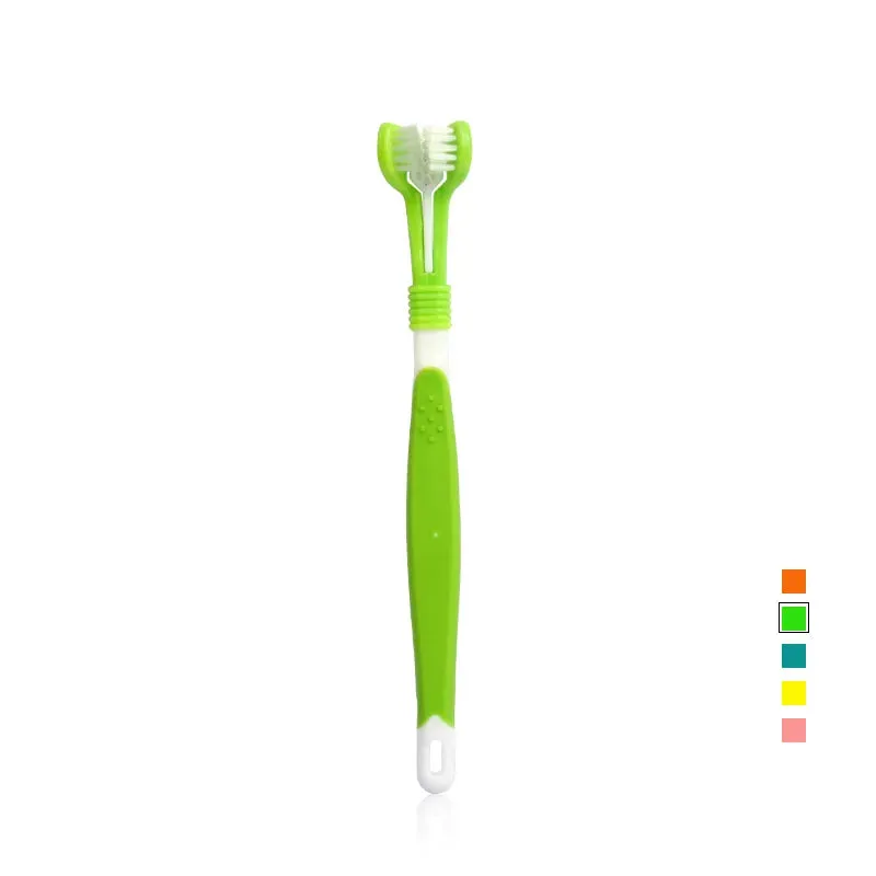 Three-Sided Pet Toothbrush for Effective Teeth Cleaning