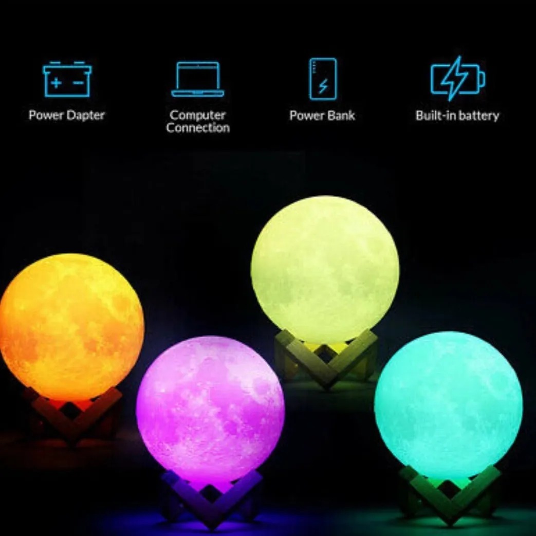 Touch Control 16 Colors Moon Lamp with Remote Control