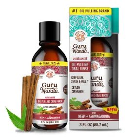 Travel Size - Coconut & Cinnamon Oil Pulling Flavor   Neem & Ashwagandha - 3oz