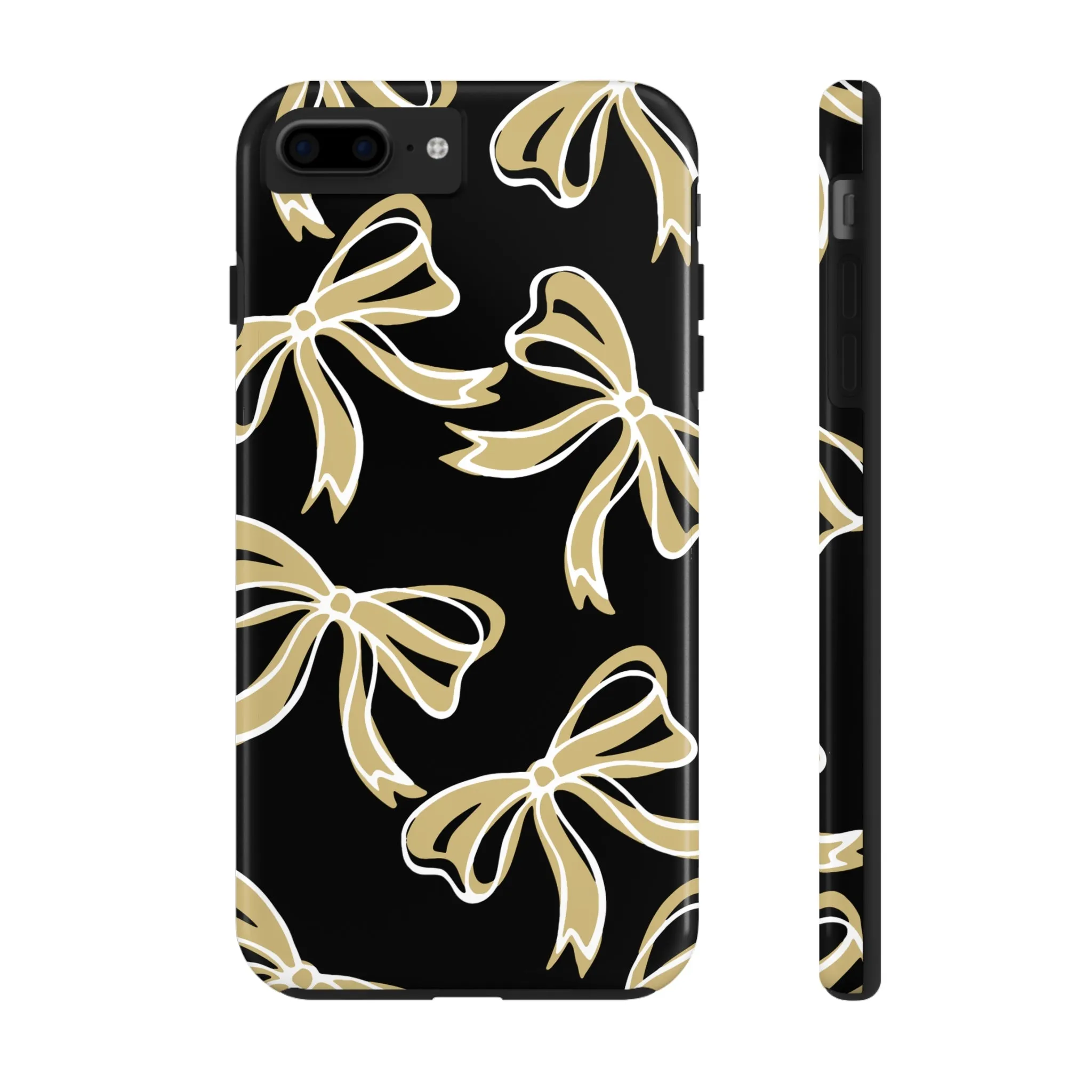 Trendy Bow Phone Case, Bed Party Bow Iphone case, Bow Phone Case, - Black and Gold, UC Boulder, UCF, Wake Forest