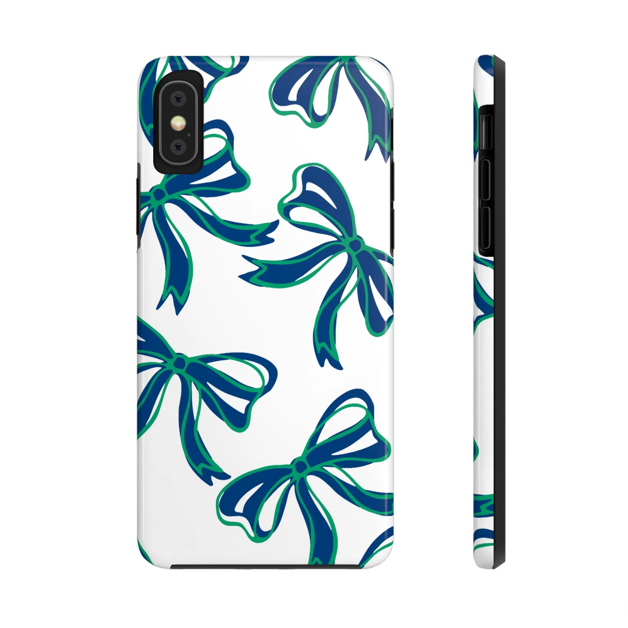 Trendy Bow Phone Case, Bed Party Bow Iphone case, Bow Phone Case, - FGCU, Blue and Green, Florida Gulf Coast