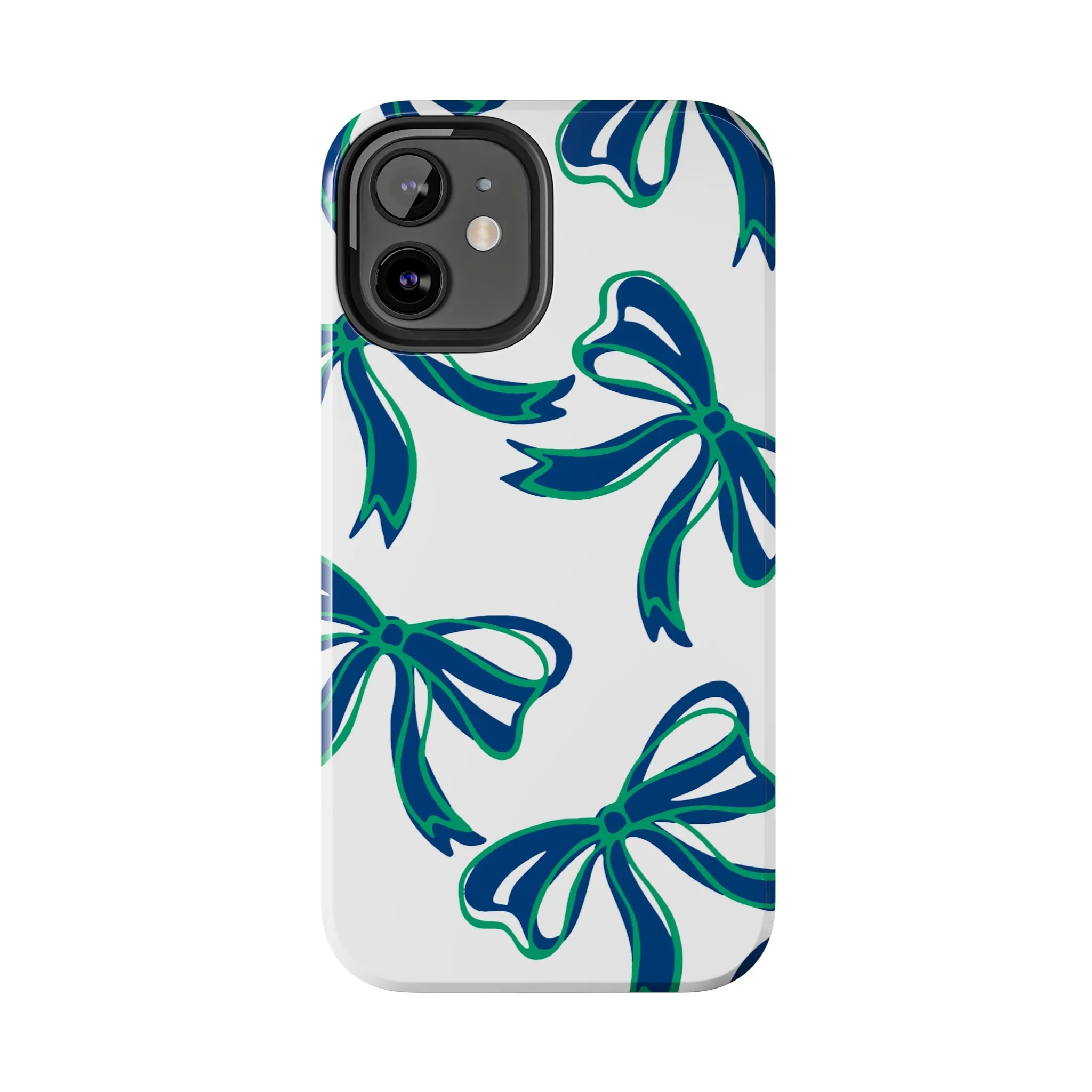 Trendy Bow Phone Case, Bed Party Bow Iphone case, Bow Phone Case, - FGCU, Blue and Green, Florida Gulf Coast