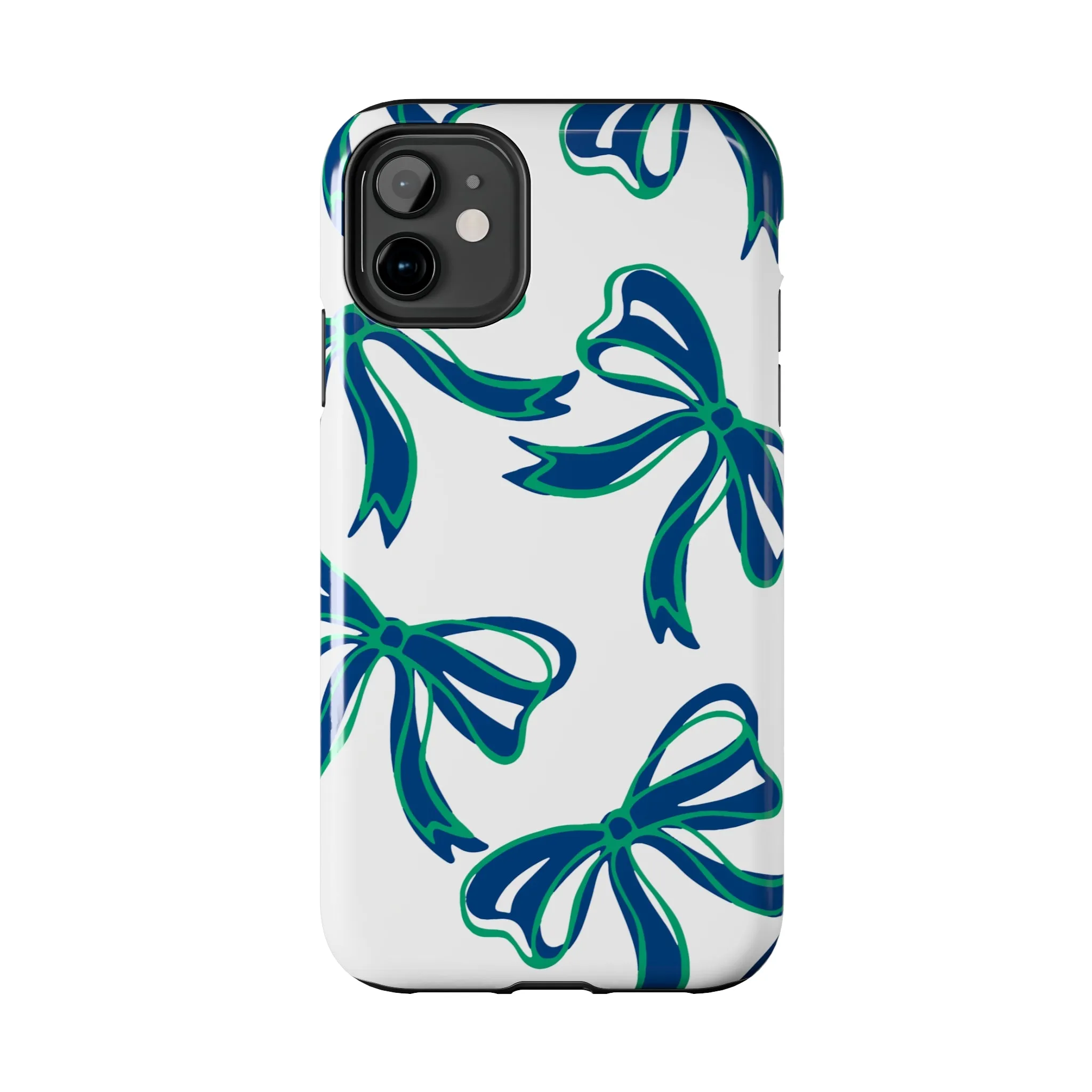 Trendy Bow Phone Case, Bed Party Bow Iphone case, Bow Phone Case, - FGCU, Blue and Green, Florida Gulf Coast