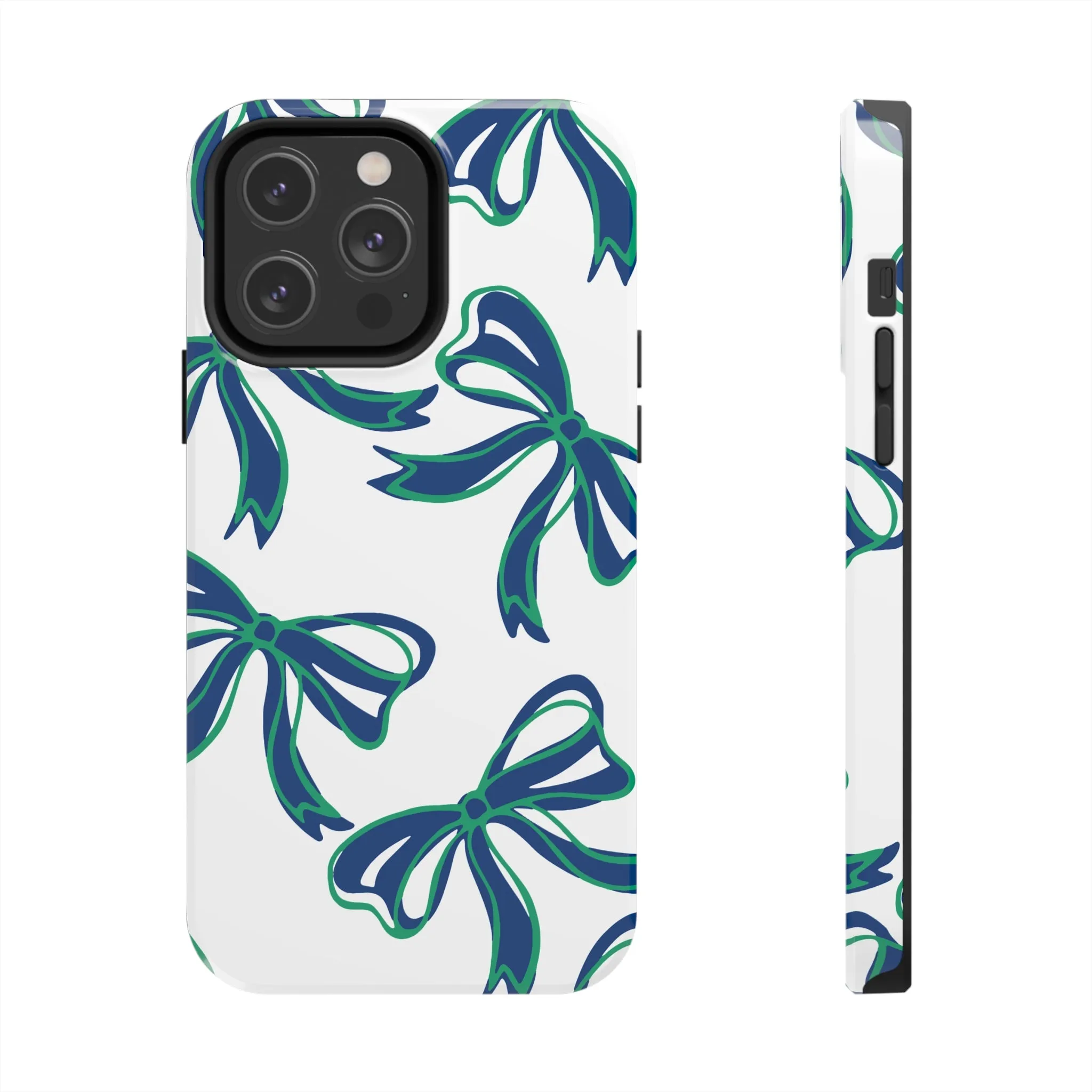 Trendy Bow Phone Case, Bed Party Bow Iphone case, Bow Phone Case, - FGCU, Blue and Green, Florida Gulf Coast