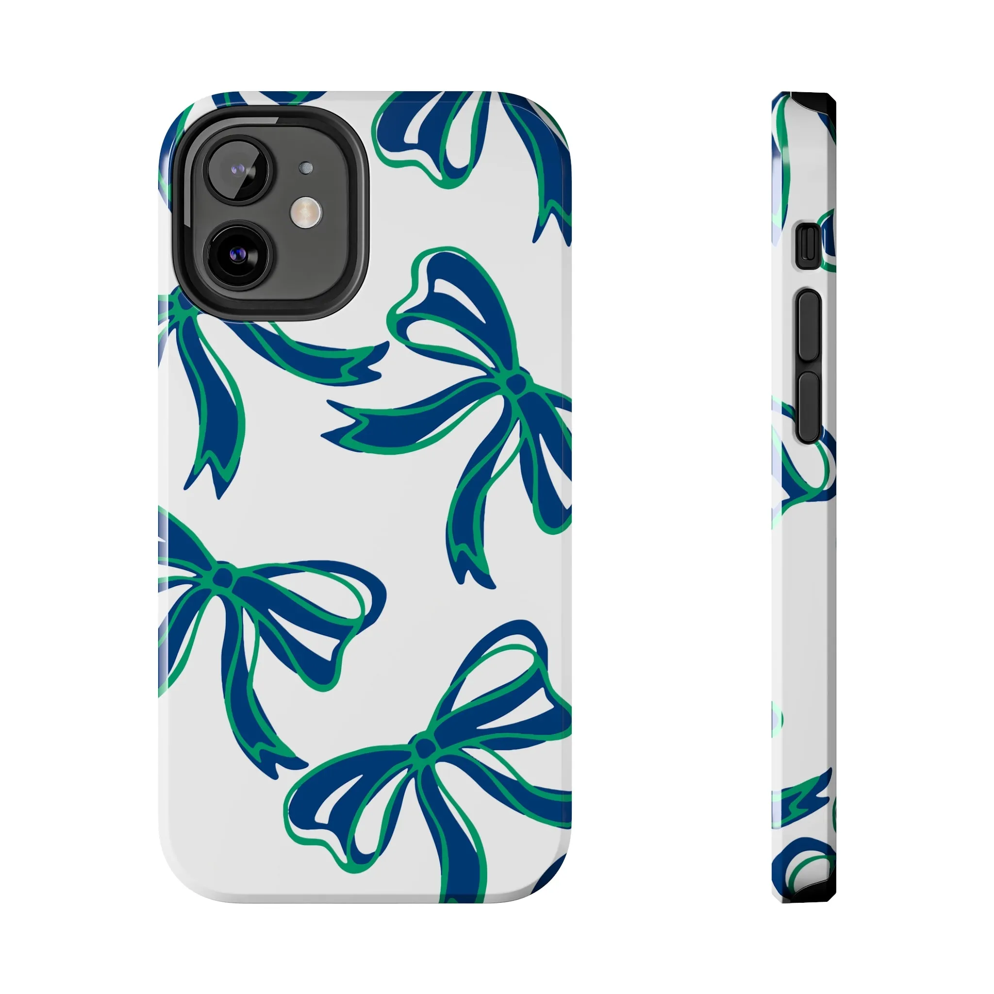 Trendy Bow Phone Case, Bed Party Bow Iphone case, Bow Phone Case, - FGCU, Blue and Green, Florida Gulf Coast