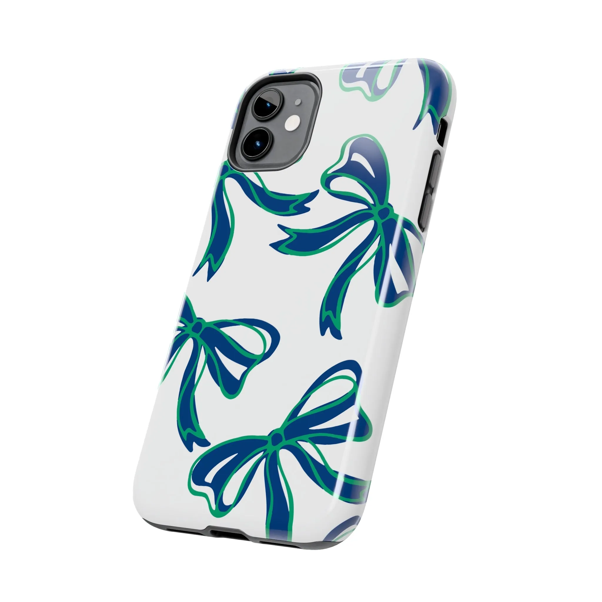 Trendy Bow Phone Case, Bed Party Bow Iphone case, Bow Phone Case, - FGCU, Blue and Green, Florida Gulf Coast