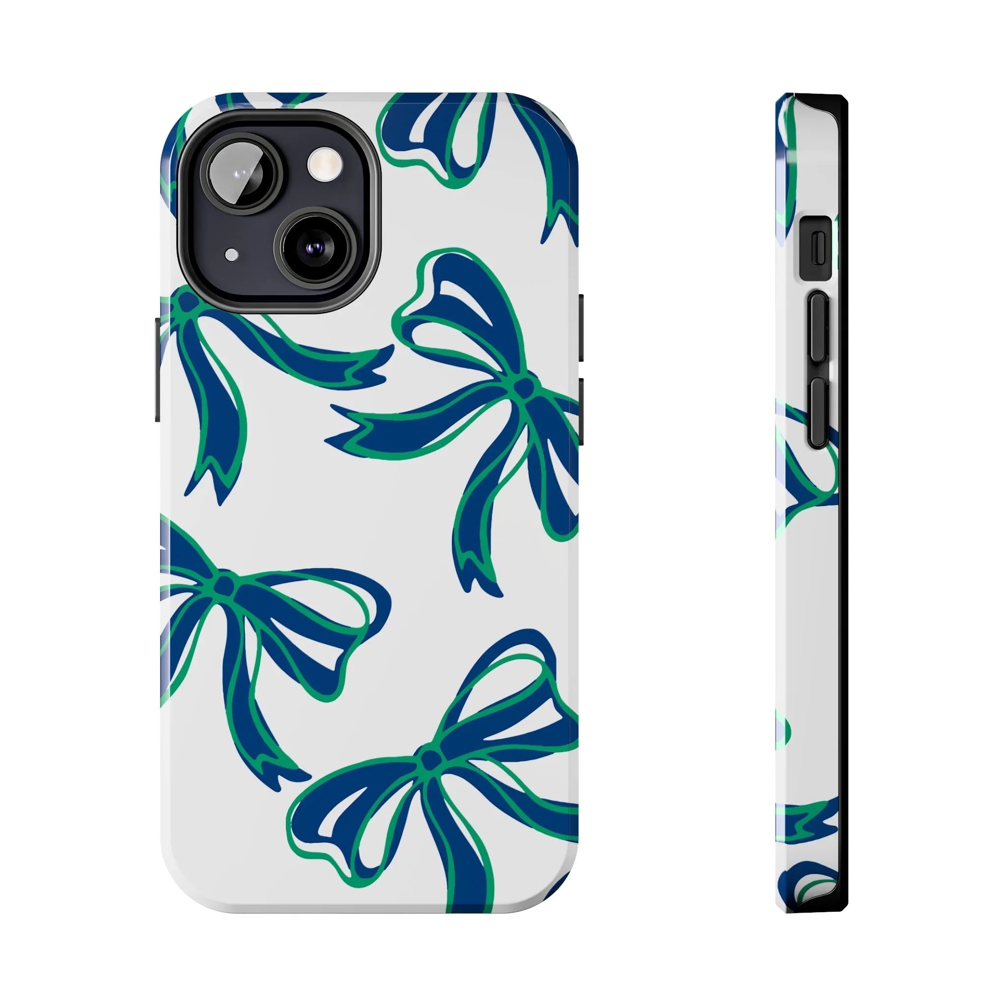 Trendy Bow Phone Case, Bed Party Bow Iphone case, Bow Phone Case, - FGCU, Blue and Green, Florida Gulf Coast