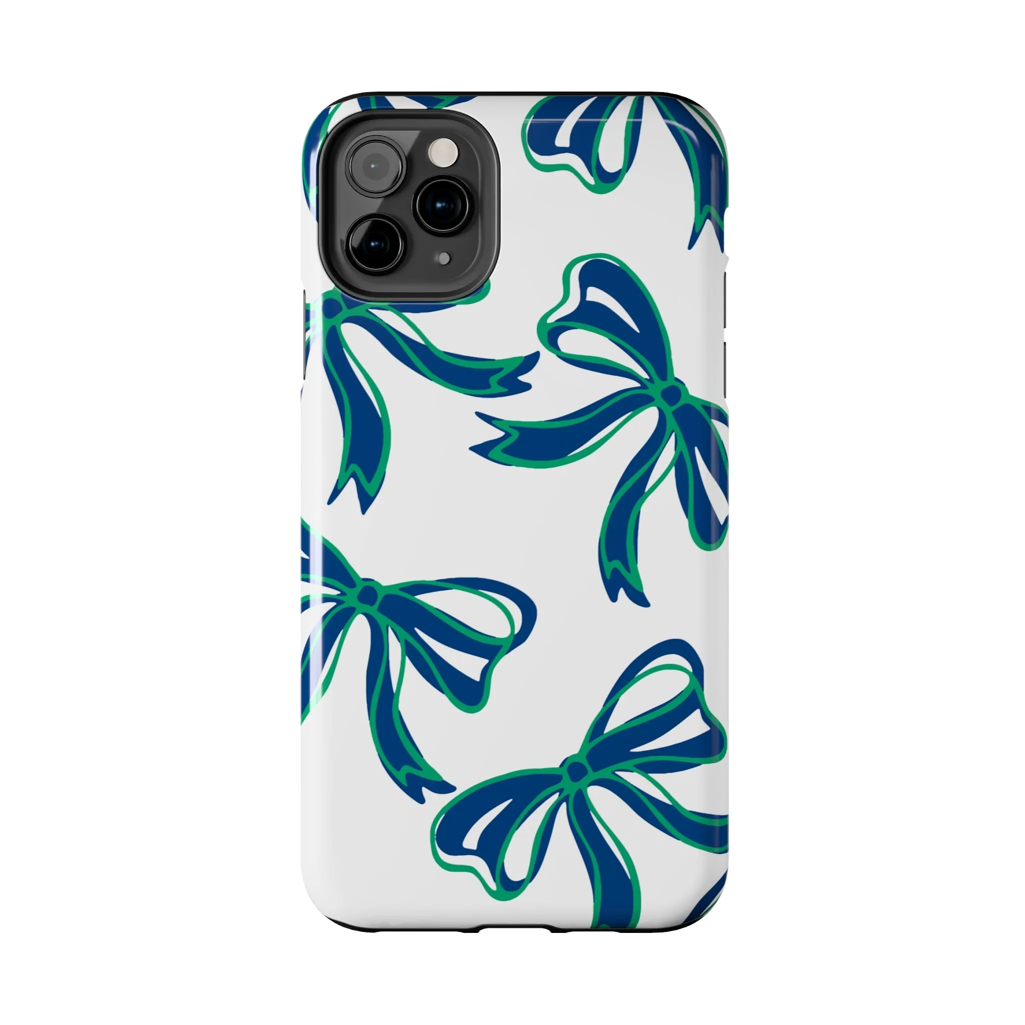 Trendy Bow Phone Case, Bed Party Bow Iphone case, Bow Phone Case, - FGCU, Blue and Green, Florida Gulf Coast