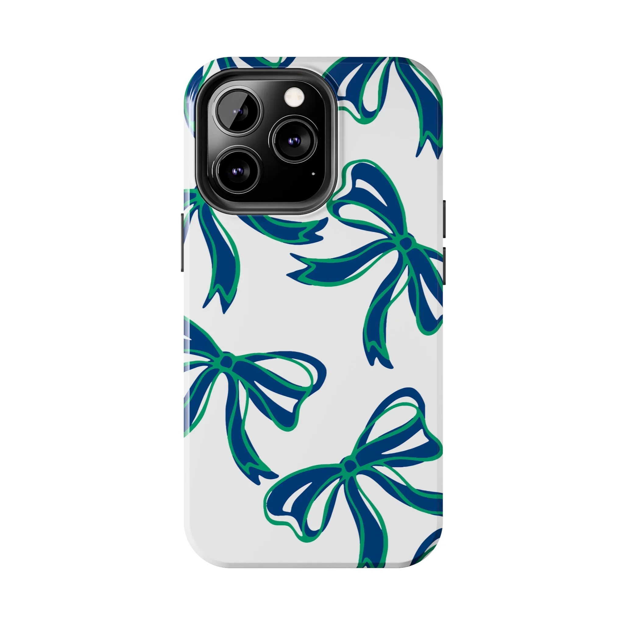 Trendy Bow Phone Case, Bed Party Bow Iphone case, Bow Phone Case, - FGCU, Blue and Green, Florida Gulf Coast