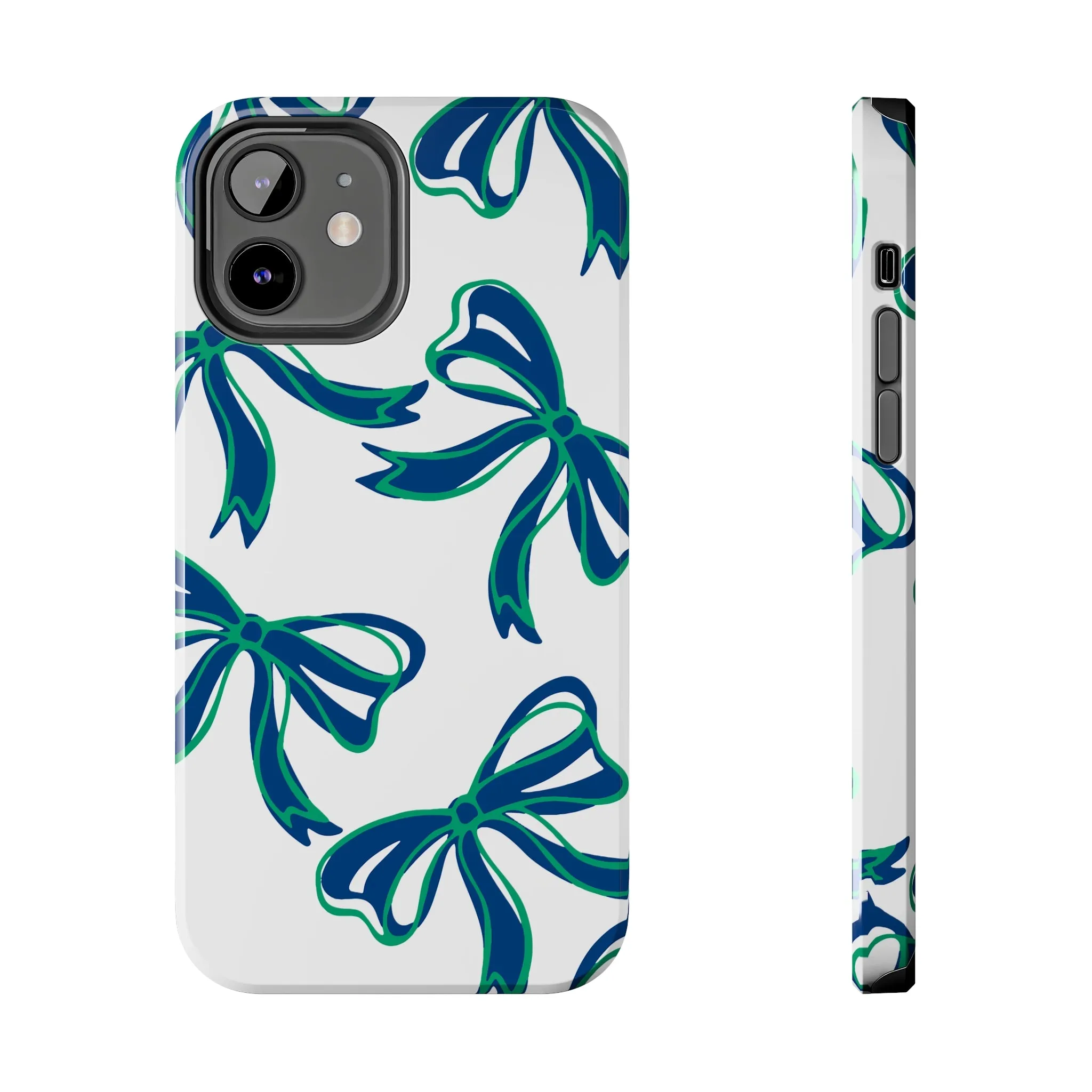 Trendy Bow Phone Case, Bed Party Bow Iphone case, Bow Phone Case, - FGCU, Blue and Green, Florida Gulf Coast